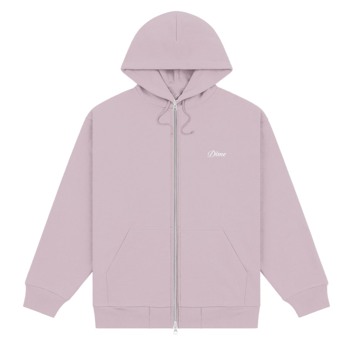 Dime Cursive Small Logo Zip Hoodie Mauve