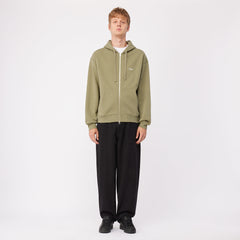 Dime Cursive Zip Hoodie Army Green