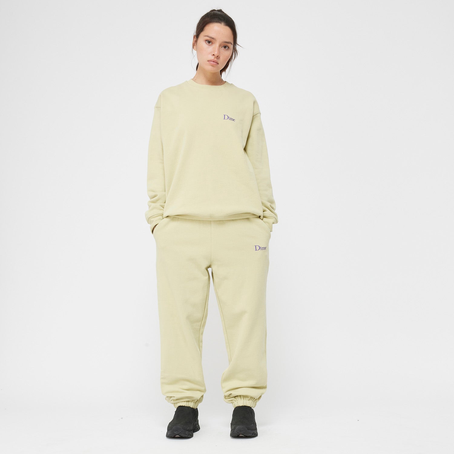 Dime Men Classic Small Logo Crewneck Light Moss