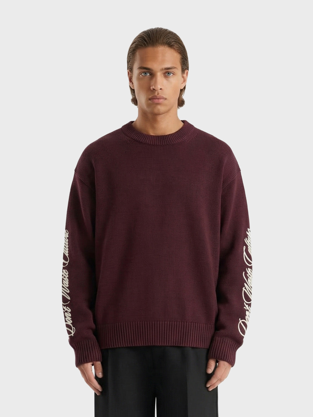 Don't Waste Culture Ionora Knitted Sweater | Burgundy