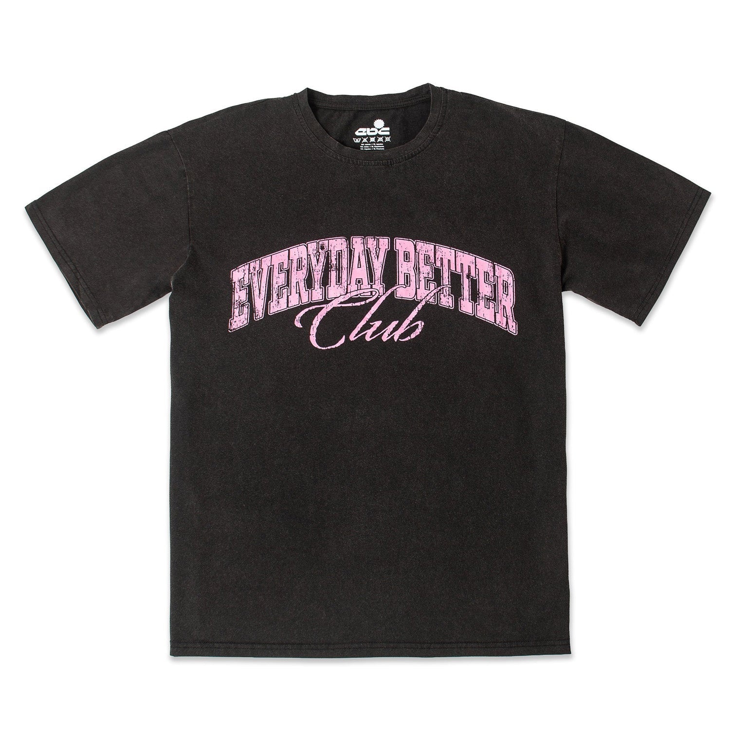 Everyday Better Club "Club Classic" Scripted  T-Shirt Black Pink