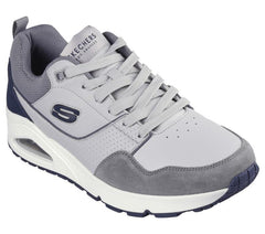 Men's Wide Fit Skechers 183020 Uno Retro One Trainers - Grey