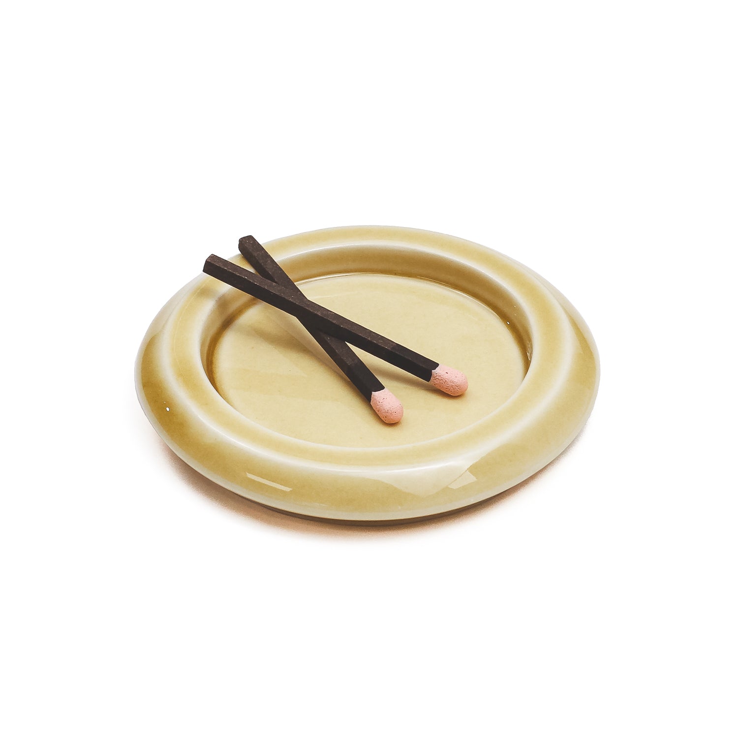 Hibi Incense Round Kiseto Incense Tray Yellow