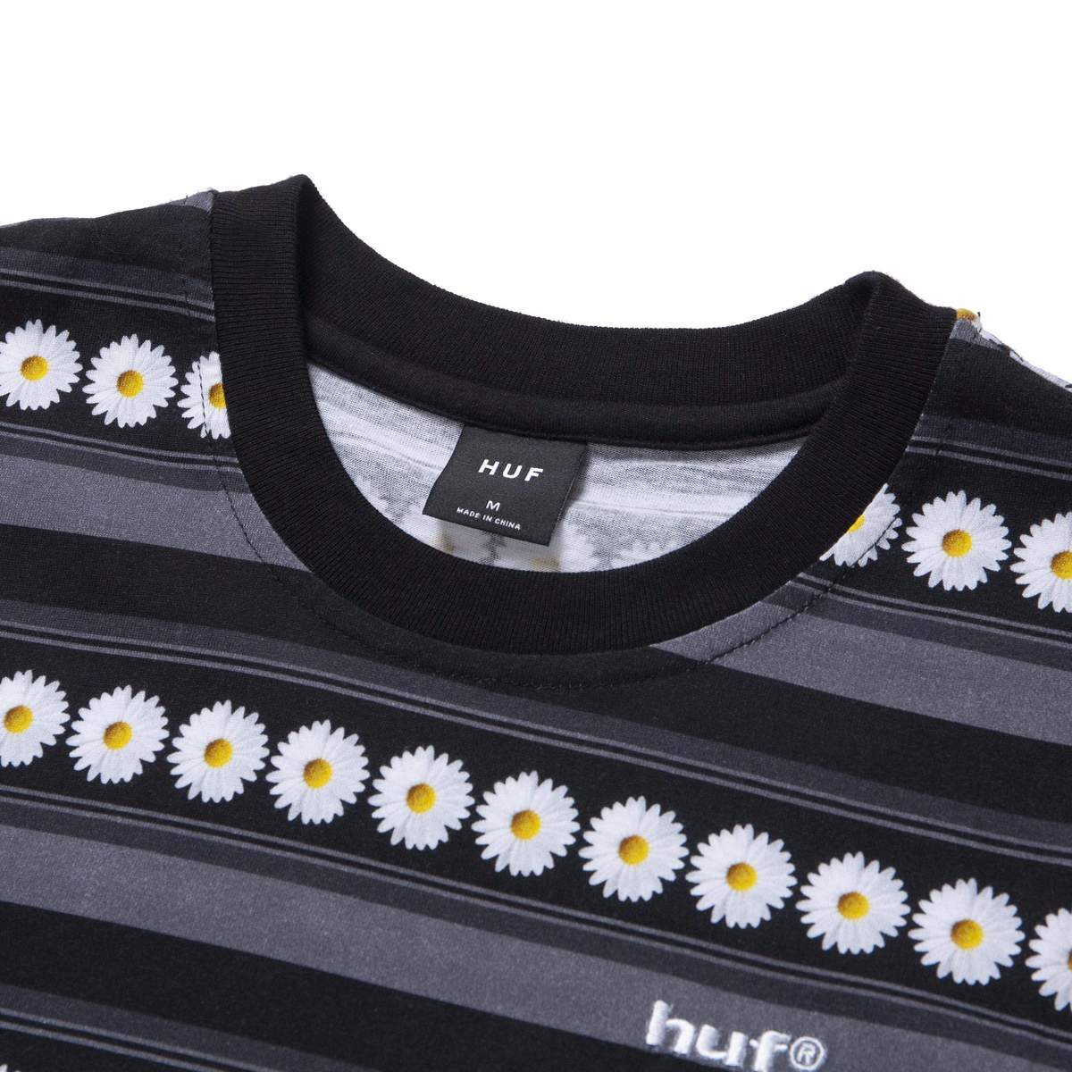 Huf Men Daisy Stripe SS Knit Top Black KN00290-BLK
