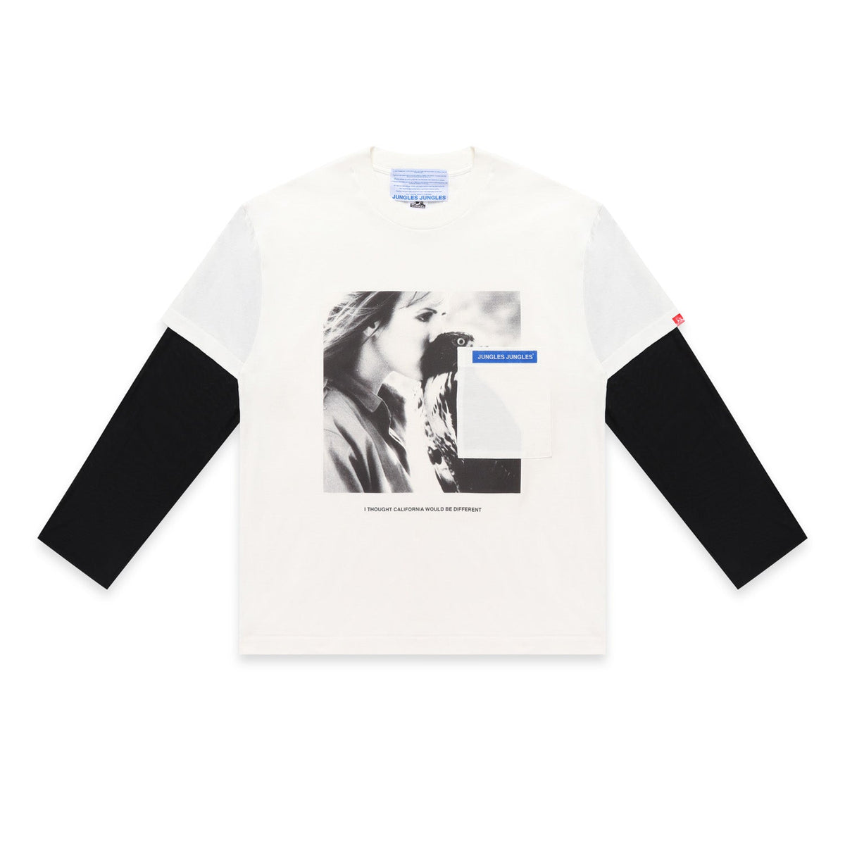 Jungles Men Eagles Mesh Sleeve Tee White Black