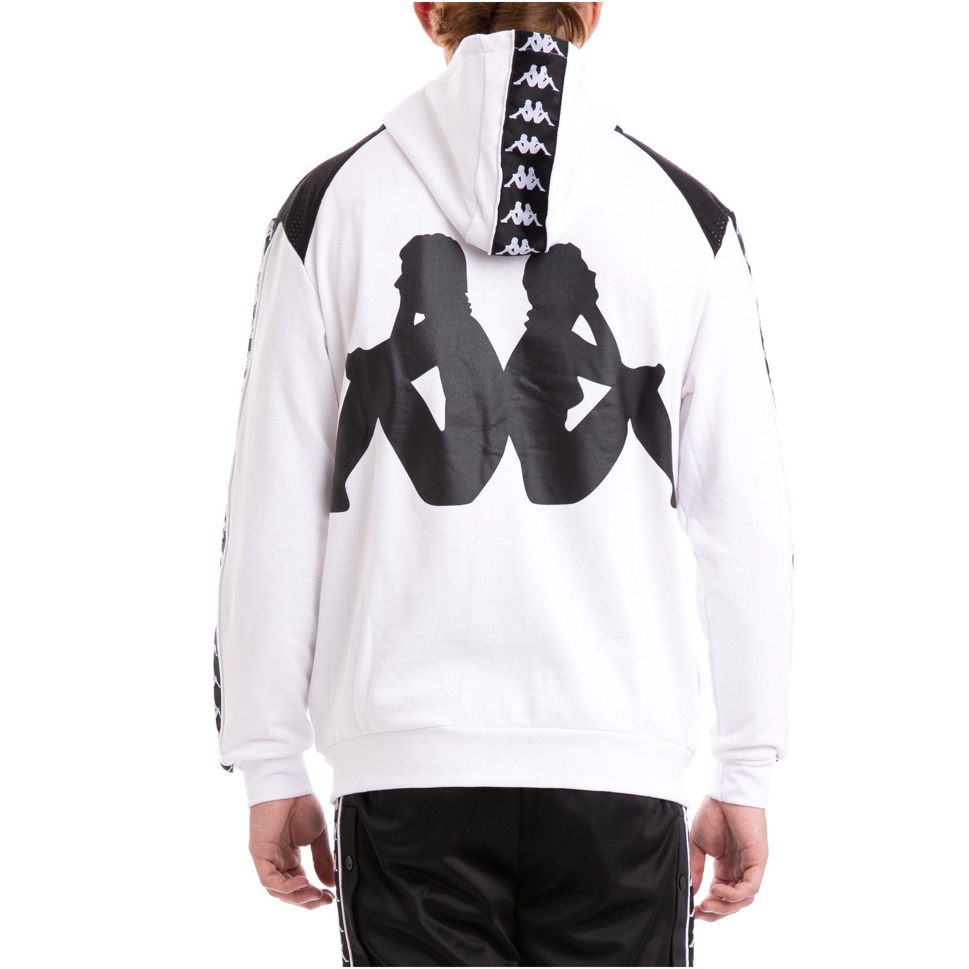 Kappa Authentic Bray White Black Hoodie 304IEL0-904