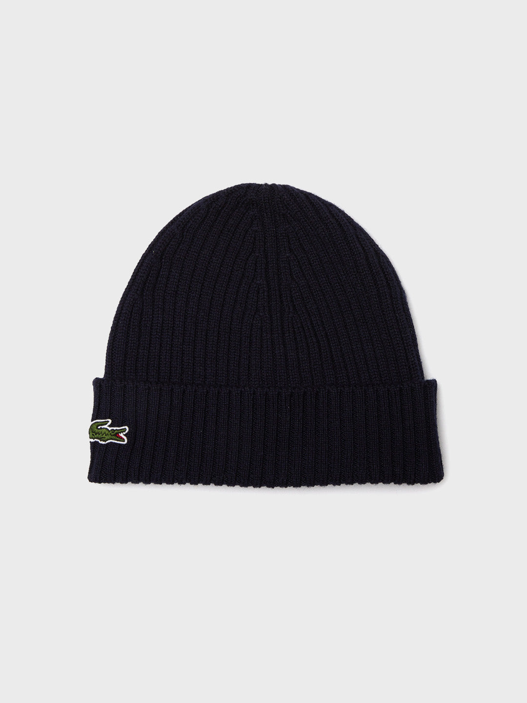Lacoste Ribbed Wool Beanie | Black