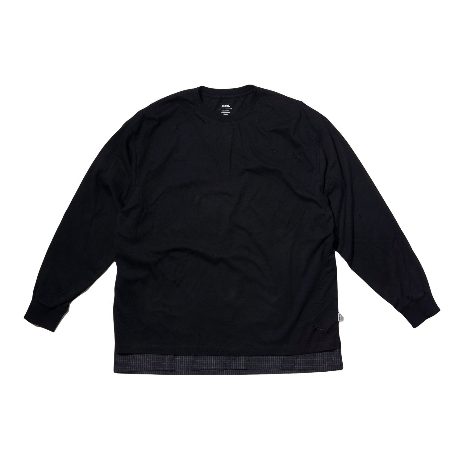 LAKH Distressed Patch Layering Tee Black
