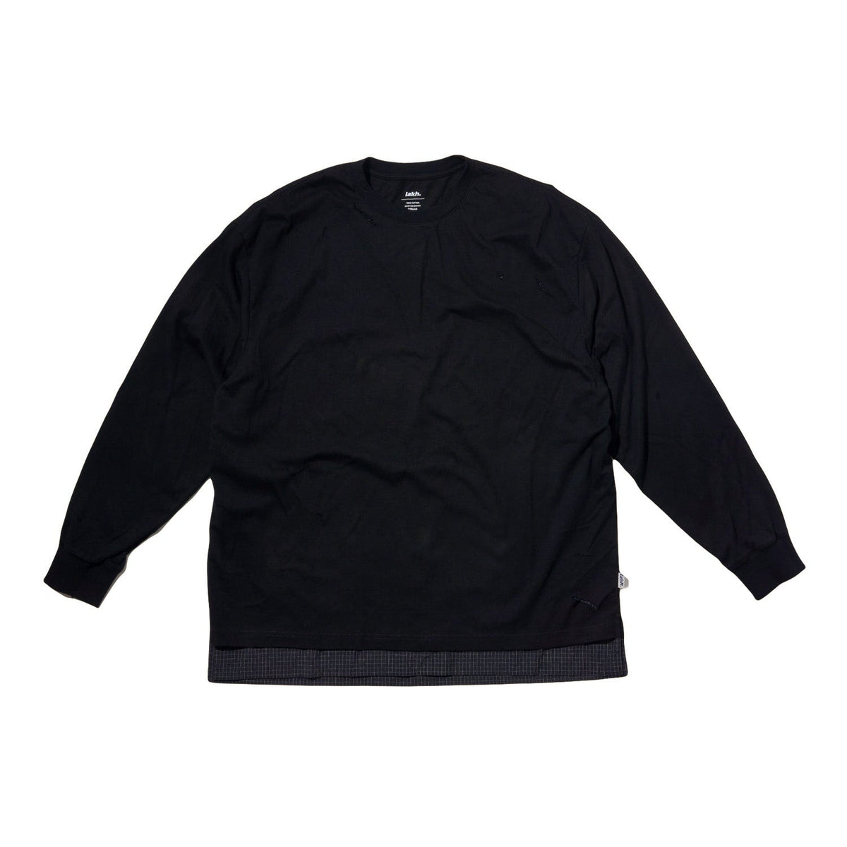 LAKH Distressed Patch Layering Tee Black