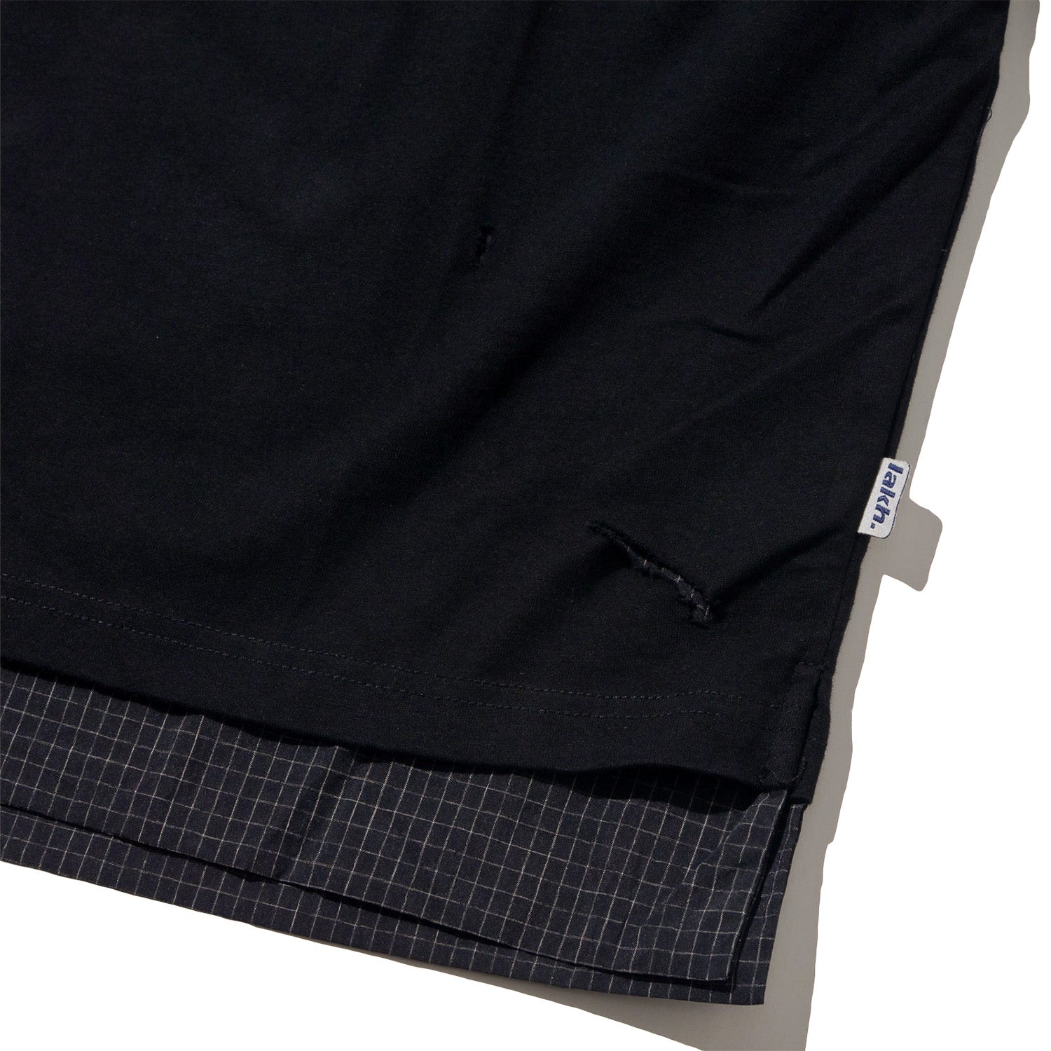 LAKH Distressed Patch Layering Tee Black