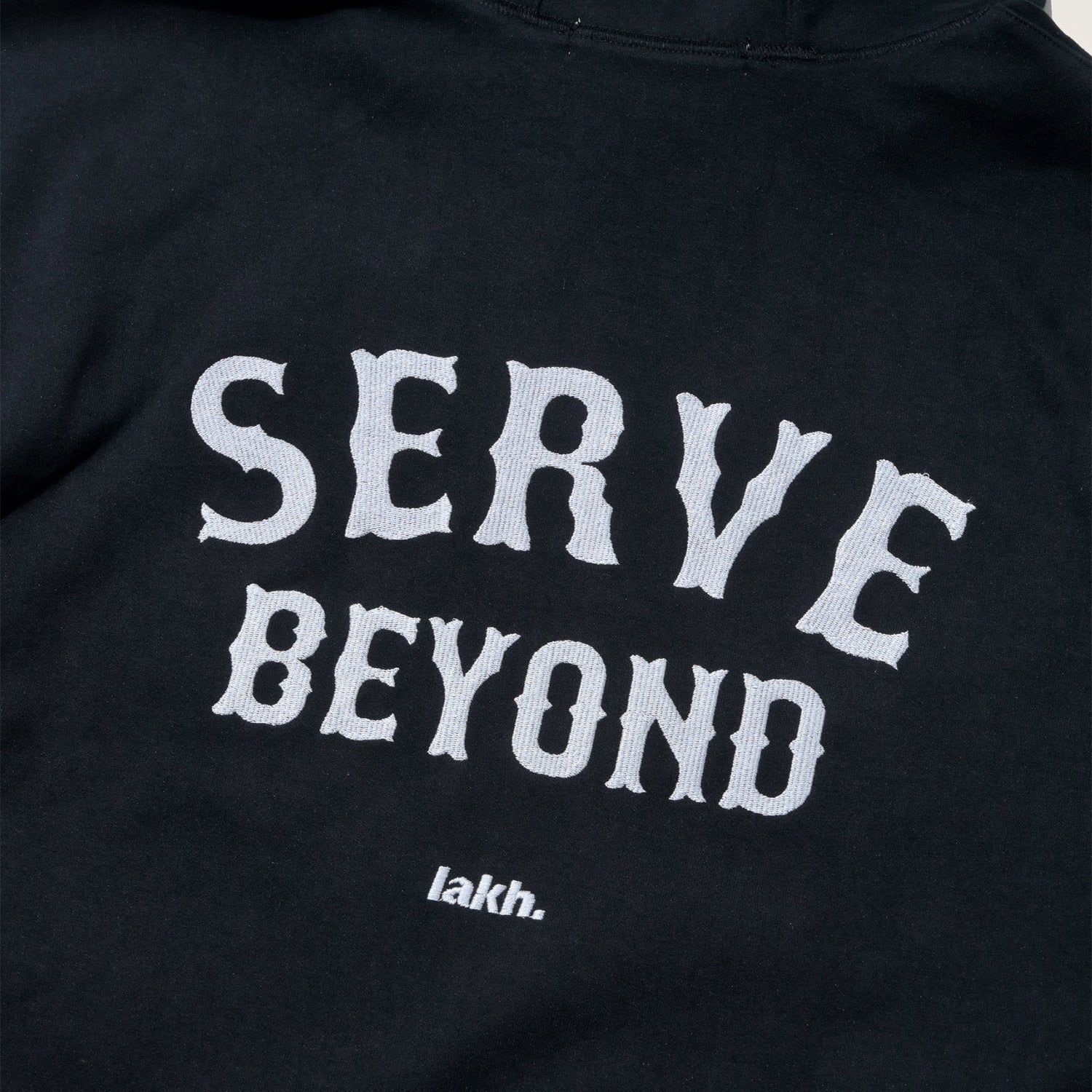 LAKH Embroidery Hooded Sweatshirt Black