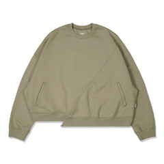 LAKH Men Irregular Patched Crewneck Sand IPC-SAND