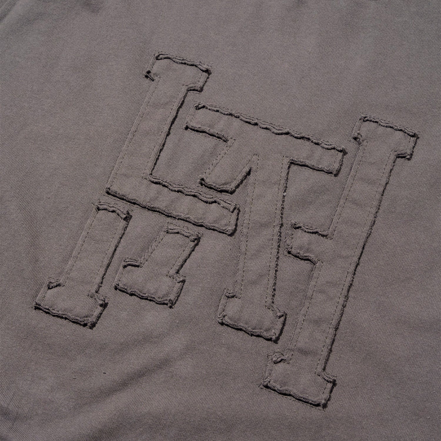 LAKH Patchwork Logo Half Sleeve Tee Grey