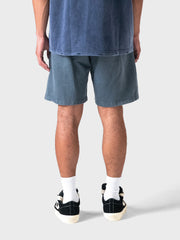 Lumi3re Fade Logo Shorts | Washed Blue