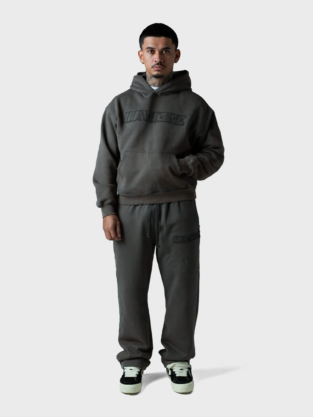 Lumi3re Logo Tracksuit | Washed Dark Grey