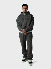 Lumi3re Logo Zipper Tracksuit | Washed Dark Grey