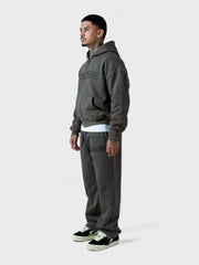 Lumi3re Logo Zipper Tracksuit | Washed Dark Grey