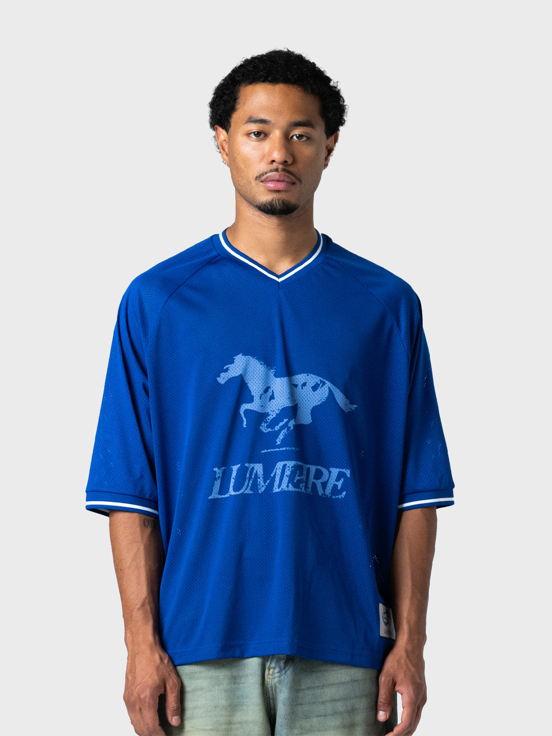 Lumi3re Mesh Horse T-Shirt | Blue