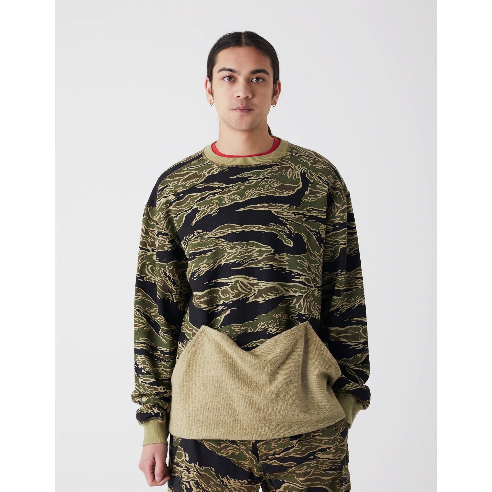 Maharishi Men Camo Harvest Crew Sweat Mint Gold Tigerstripe