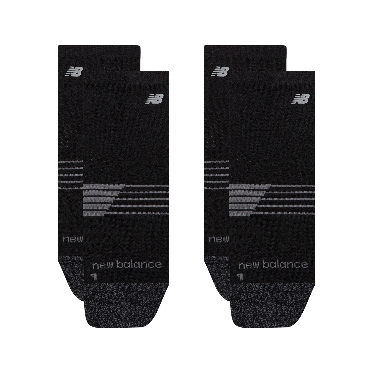 New Balance Pro Training Quarter Socks 2 Pack Black