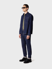 Off The Pitch Double Face Denim Shirt | Dark Blue