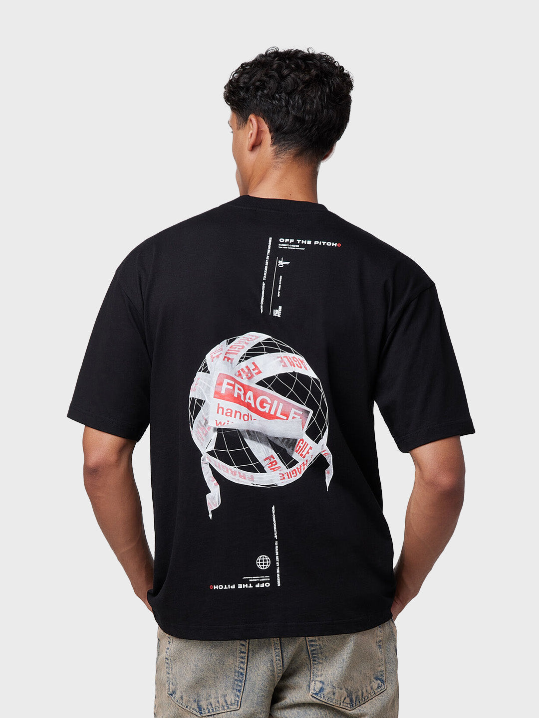 Off The Pitch Fragile World T-Shirt | Black