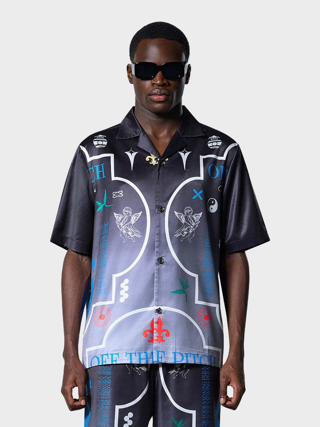 Off The Pitch Global Satin Shirt | Black