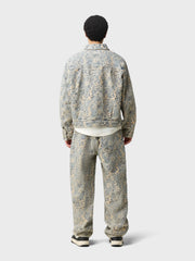 Off The Pitch Jacquard Denim Jacket | Dusty Blue