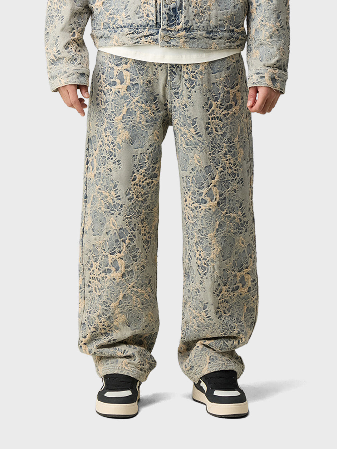 Off The Pitch Jacquard Jeans | Dusty Blue