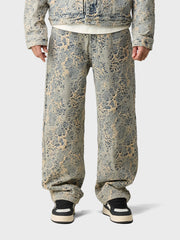 Off The Pitch Jacquard Jeans | Dusty Blue