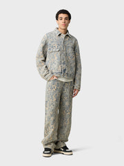 Off The Pitch Jacquard Jeans | Dusty Blue