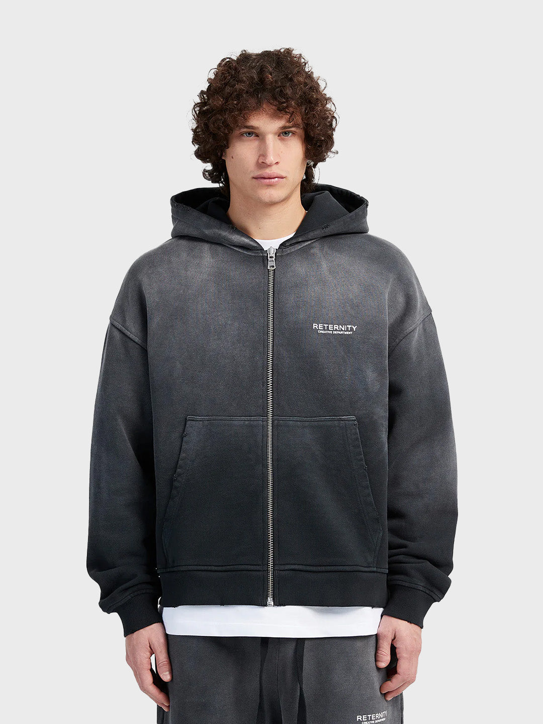 Reternity Creative Dept Zip Hoodie | Faded Black