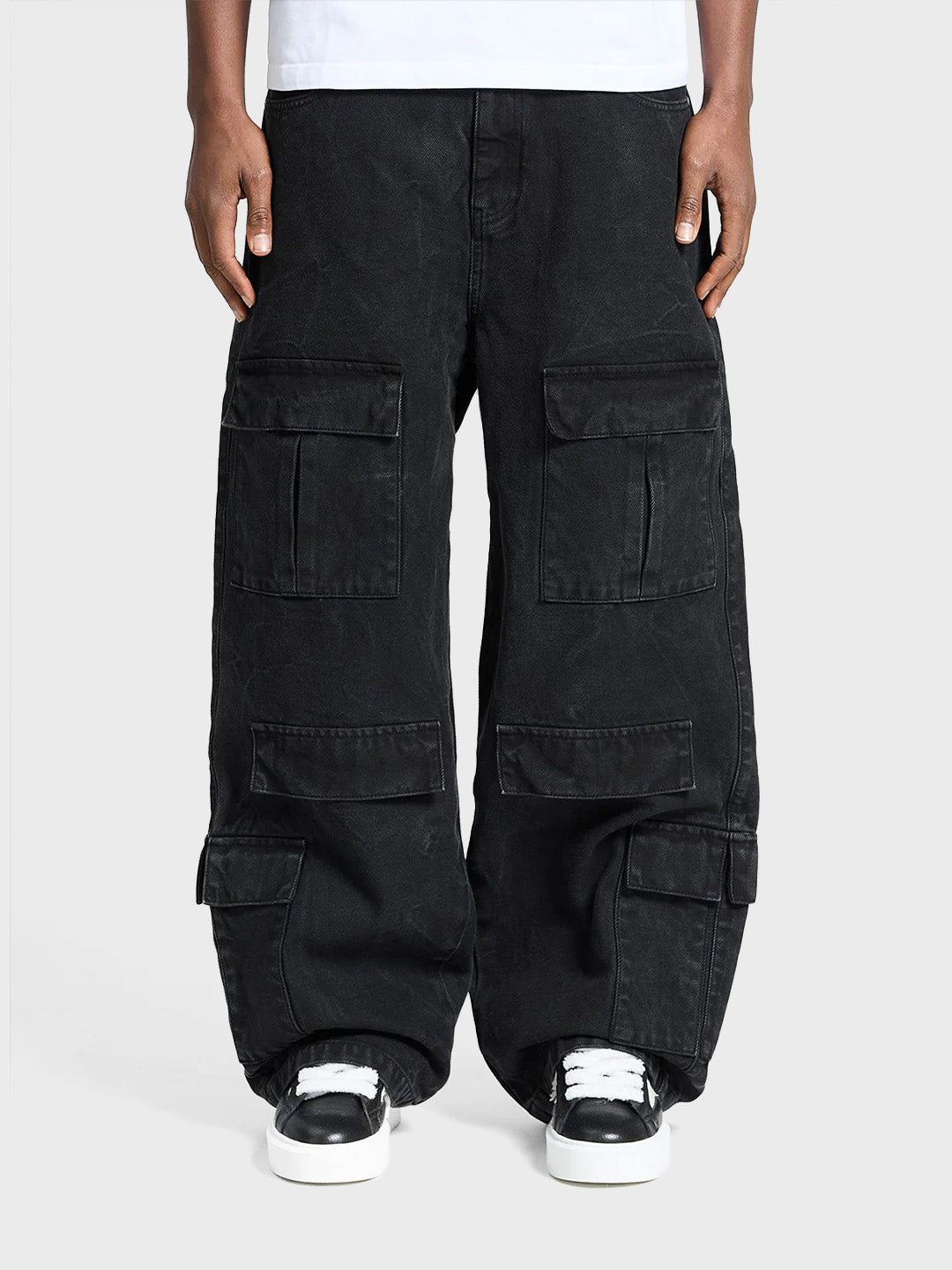 Reternity Wrinkled Cargo Pants | Black