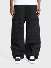 Reternity Wrinkled Cargo Pants | Black