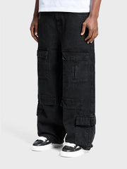 Reternity Wrinkled Cargo Pants | Black