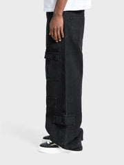 Reternity Wrinkled Cargo Pants | Black