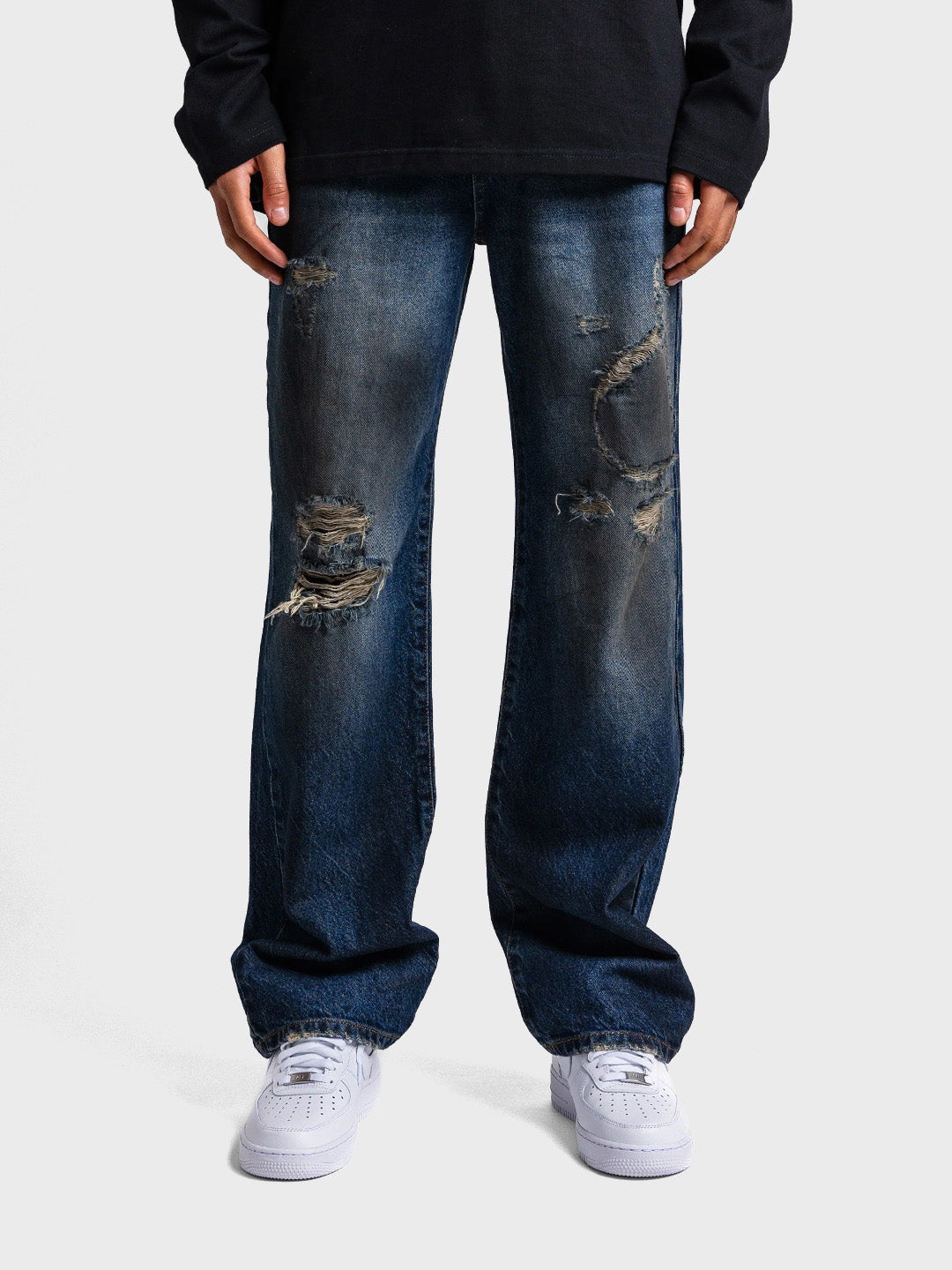 Rheborn Destroyed Jeans | Dark Blue