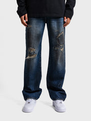 Rheborn Destroyed Jeans | Dark Blue