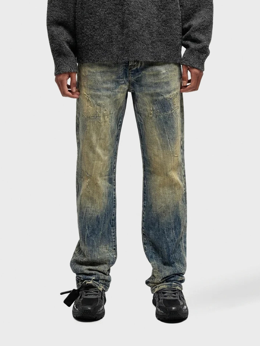 Rivero Artisan Damage Jeans | Washed Blue