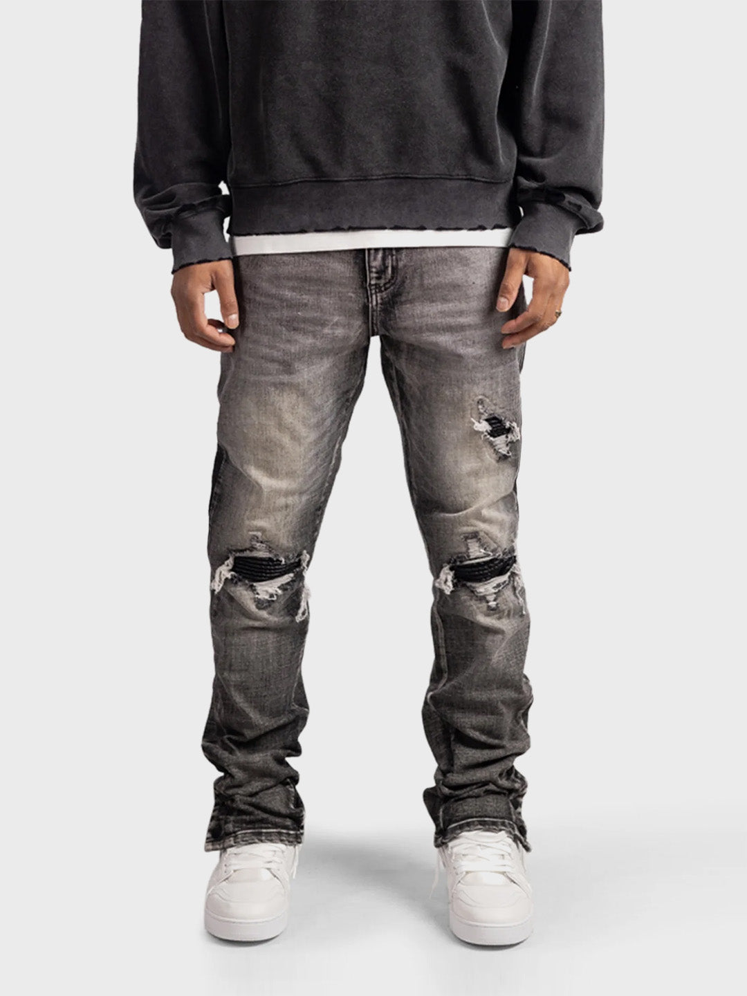 Rivero Button Jeans | Grey