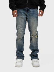 Rivero Destroyer Buttoned Jeans | Blue