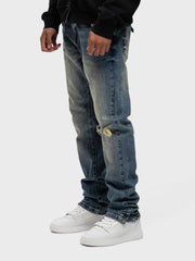 Rivero Destroyer Buttoned Jeans | Blue