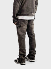 Rivero Embossed Worker Jeans | Black