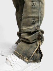 Rivero Embossed Worker Jeans | Pale