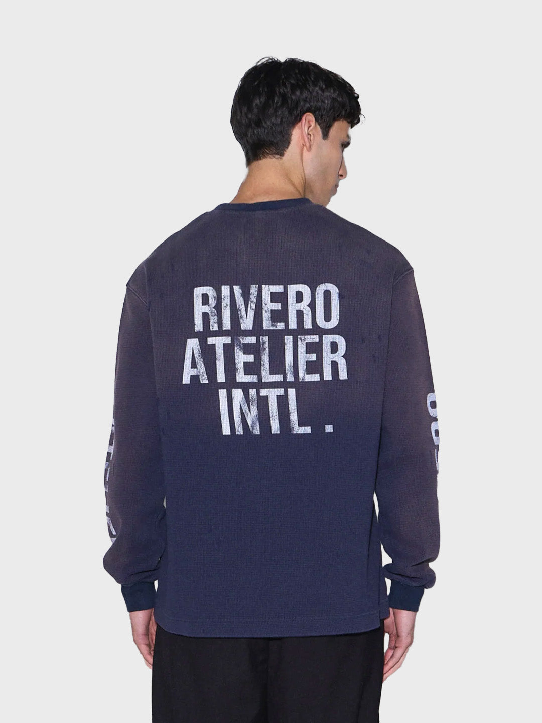 Rivero INTL. Waffle Longsleeve T-Shirt | Navy