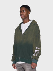 Rivero INTL. Waffle Zip Hoodie | Washed Green