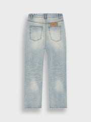 Rivero Plain Embossed Jeans | Misty Blue