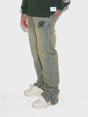 Rivero Raised Monogram Jeans | Pale