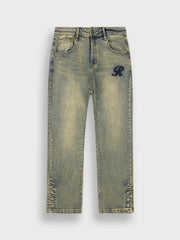 Rivero Raised Monogram Jeans | Pale