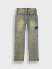 Rivero Raised Monogram Jeans | Pale